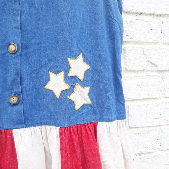 Vintage Cottontail Originals Dress Patriotic Maxi - Picture 2 of 6